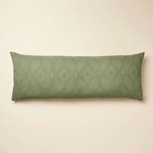 14"x36" Trellis Pattern Lumbar Bed Pillow Sage Green - Hearth & Hand NEW